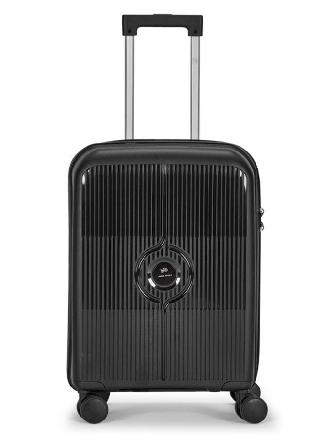 LIMRA Travel Bags 4-Piece Hard Shell Luggage Set Durable Polypropylene Suitcases with Spinner Wheels Dark Black - Image 4